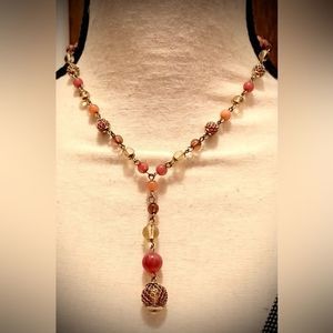 Glass Bead Necklace + tassel